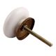 Golden Ornamental Flower Flat Ceramic Cabinet Knob